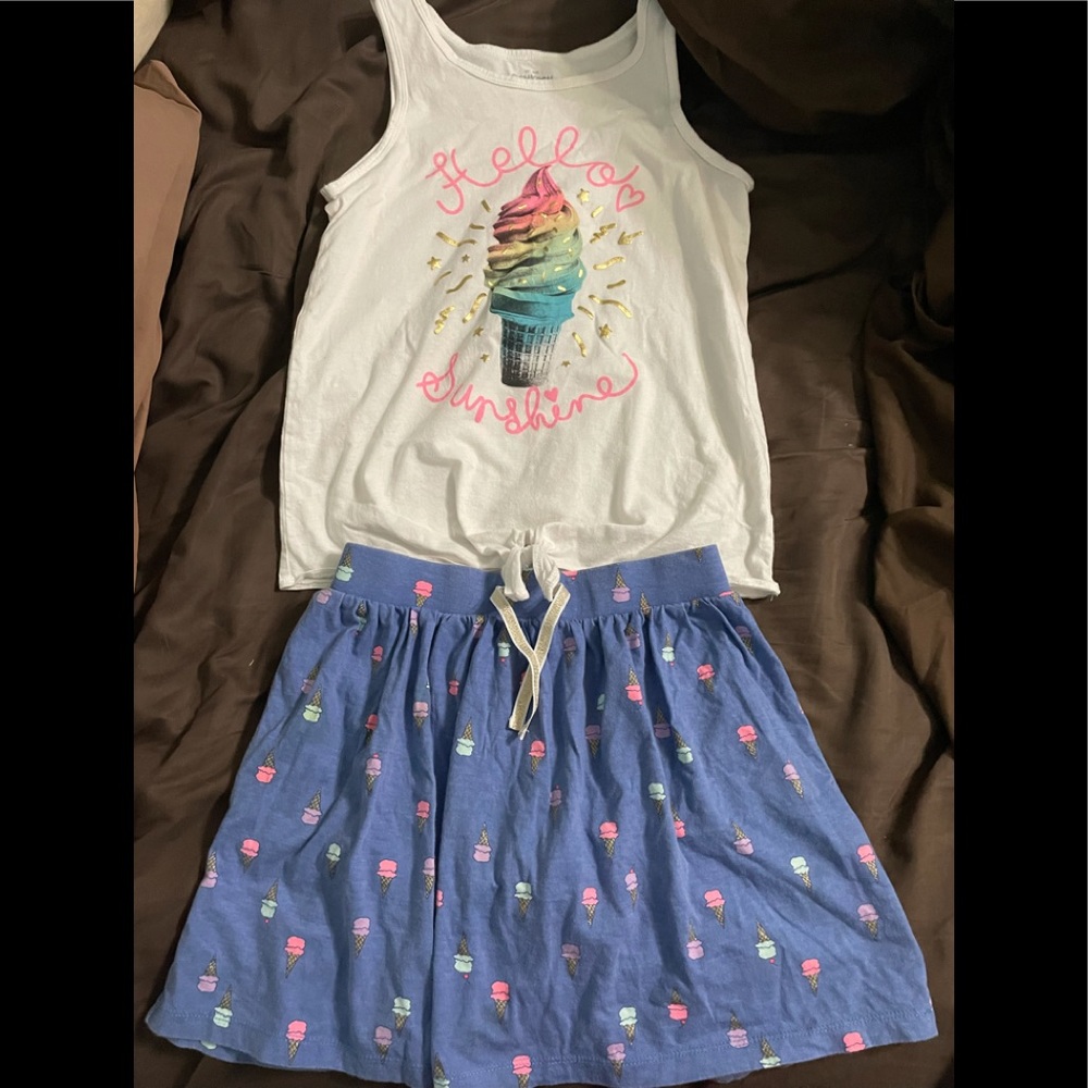Osh Kosh Girls Large 10-12 Shirt/Skirt Set